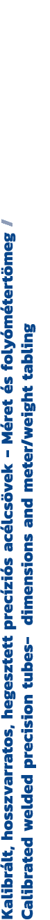 Kalibr lt, hosszvarratos, hegesztett prec zi s ac lcs vek M ret s foly m tert meg / Calibrated welded precision tube...